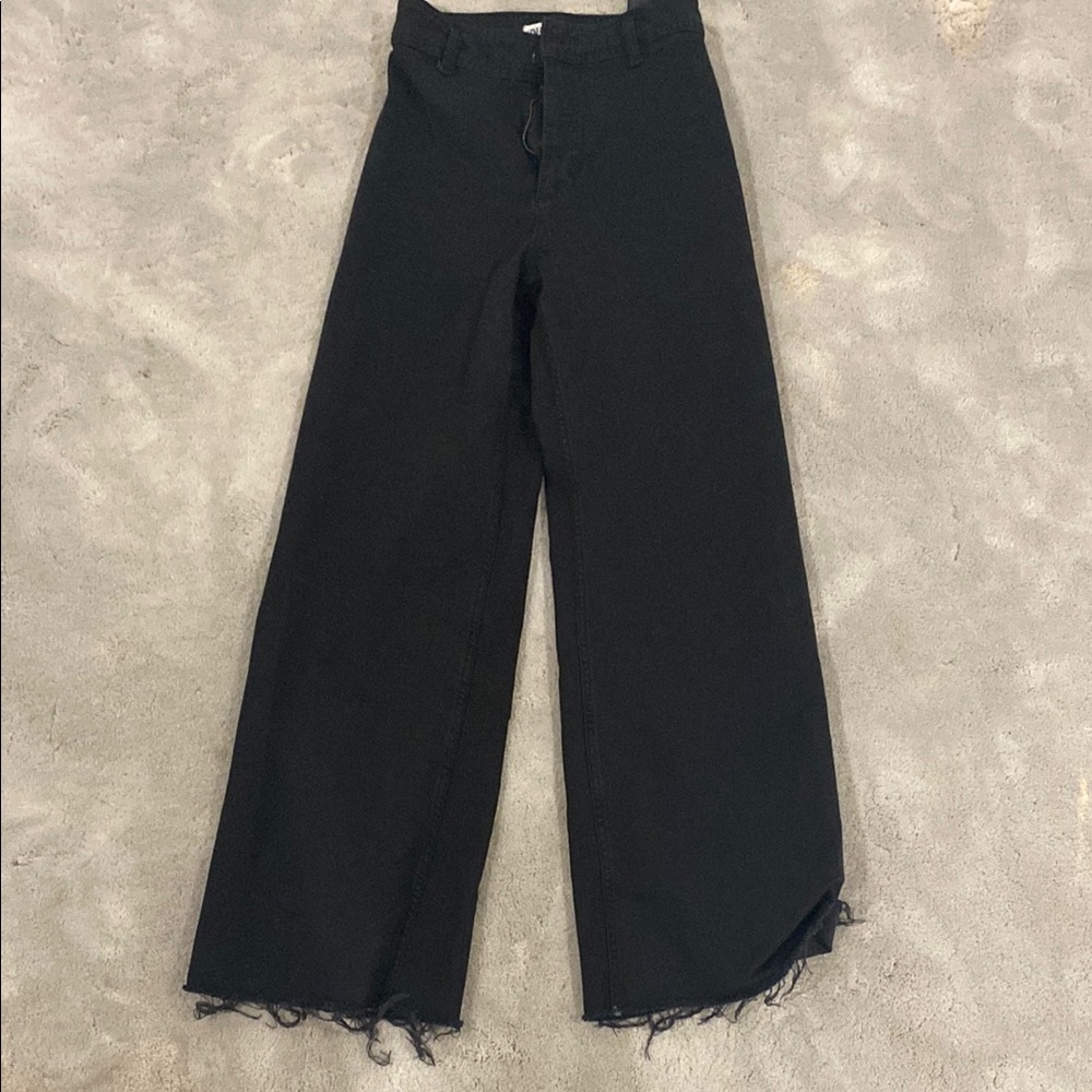 Zara Charcoal Wide-Leg Pants